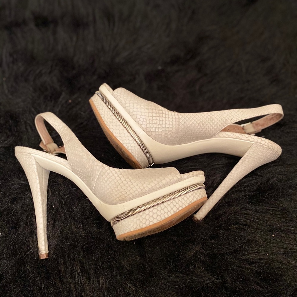 Ivory Snake Skin Pattern Heels by Vince Camuto